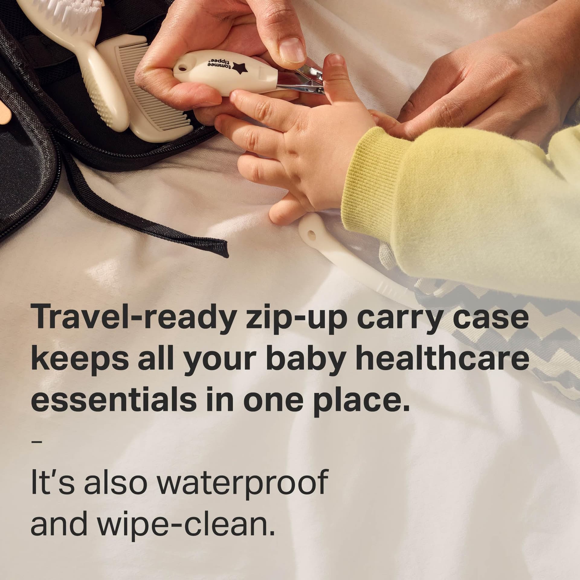 Tommee Tippee Baby Healthcare and Grooming Kit, 9X Essential Newborn Care Items for Home and Travel, Wipe-Clean and Waterproof Travel Case thumbnail 5