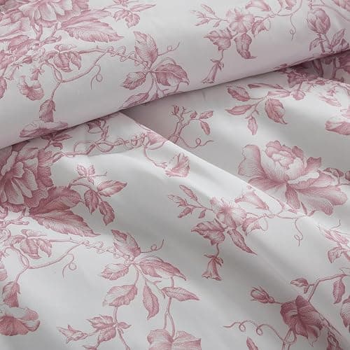 Madison Park Essentials Adele Pink Floral Queen Size Comforter Set – Vintage Bed in a Bag with Sheets, Reversible Ruffle Bedding, Elegant Gift for Her thumbnail 11