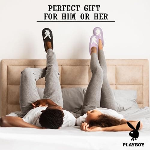 Playboy Mens Slippers Gifts for Men Extra Cozy Fuzzy House Slippers Slip On thumbnail 7