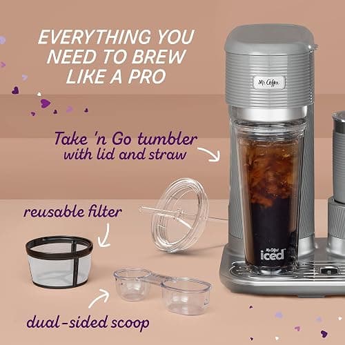 Mr. Coffee 4-in-1 Latte Lux Iced Hot Coffee Maker with Built-In Milk Frother Single-Serve 22 Ounces thumbnail 6