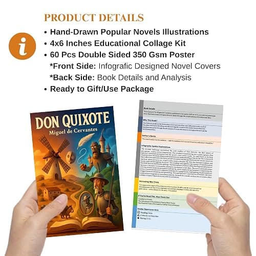 Novel Book Wall Collage Kit - Library Classroom Book Decor Aesthetic - Literature Educational Posters & Prints For Classroom Decorations - Middle School Classroom Must Haves - 4x6 Inches Set of 60 thumbnail 2