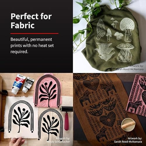 Speedball Premium Block Printing Ink Set - 6 Colors for Fabric and Paper - Water Soluble Oil Based Ink - 1.25 oz Each - Non Toxic Art Supplies thumbnail 5