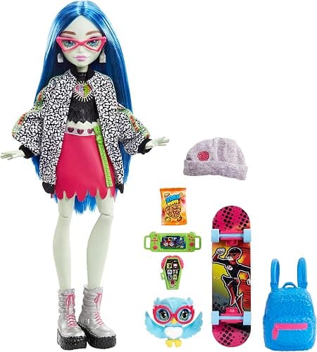 Monster High Ghoulia Yelps Posable Doll (10.3 in) with Blue Hair, Pet and Accessories thumbnail 5