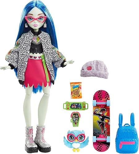 Monster High Ghoulia Yelps Posable Doll (10.3 in) with Blue Hair, Pet and Accessories thumbnail 6