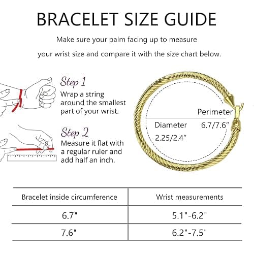 HX SHARE Twisted Cable Bracelet Stylish Fine Stainless Steel Cable Cuff Bracelet with Hook Clasp Bracelets Jewelry for Women thumbnail 2