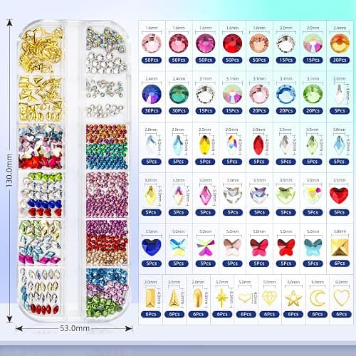 WATRZ 690 pcs Teeth Gem Kit,Tooth Gems Kit for Teeth DIY Crystals Teeth Diamonds Jewel Kit for Girls Y2K Fashionable for Women Harmless (Colorful) thumbnail 5