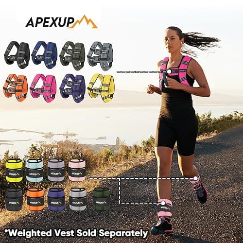 APEXUP 10lbs/Pair Adjustable Ankle Weights for Women and Men, Modularized Leg Weight Straps for Yoga, Walking, Running, Aerobics, Gym thumbnail 8