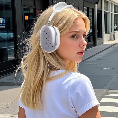BlHMCASE Headphone Cover for AirPods Max, Cute Black Polka Dot Clear Ear Cups Covers, White Silicone Ear Pad Case Headband Cover for Apple AirPods Max thumbnail 2