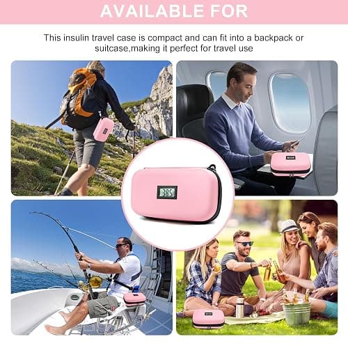 Insulin Cooler Travel Case Medication Cooler for Travel with Thermometer Temperature Display Diabetic Medication Organizer Medical Travel Cooler Bag with 2 Ice Pack thumbnail 7