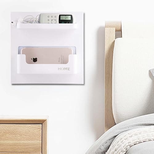 EHKIT Bedside Shelf Accessories Organizer- Wall Mount Self Stick On,Ideal for Glasses,Remote,Earphone, Cell Phone Charger,Manicure Kit thumbnail 4