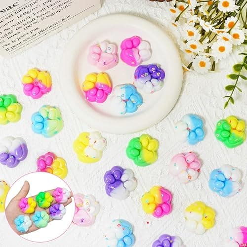 36Pcs Mini Cat Paw Squishies Squishy Toy,Colorful Cat Paw Fidget Toys,Cute Soft Stress Reliever Toys for Kids Adults Boys Girls Party Favors Classroom Prizes - Image 1