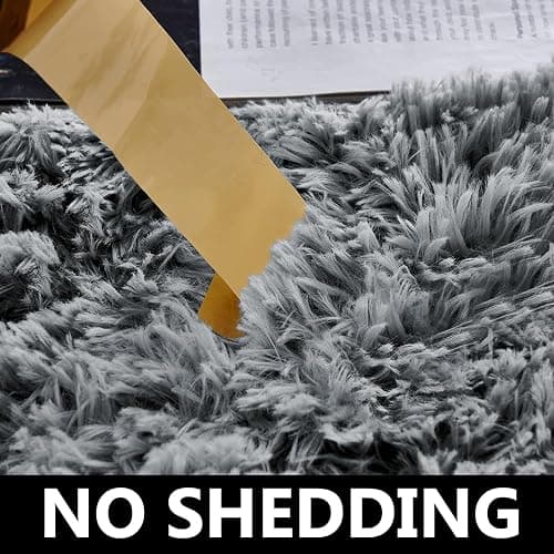 Aspire Homeware Rugs Living Room - Grey Area Rugs for Bedroom Anti Slip - Modern Super Soft Fluffy Shaggy Runner Rug Thick Pile Non Shedding, 60cm x 110 cm - Grey - 60 x 110 cm (Rectangular) thumbnail 5