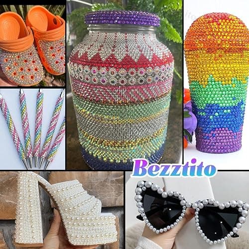 14000Pcs Colorful Flatback Rhinestones and Pearls for Bedazzling Kit, 2-6mm Resin Gems Bedazzling Rhinestone, 4-10mm Flatback Pearls Gems Rhinestones for Crafting DIY Face Makeup thumbnail 6