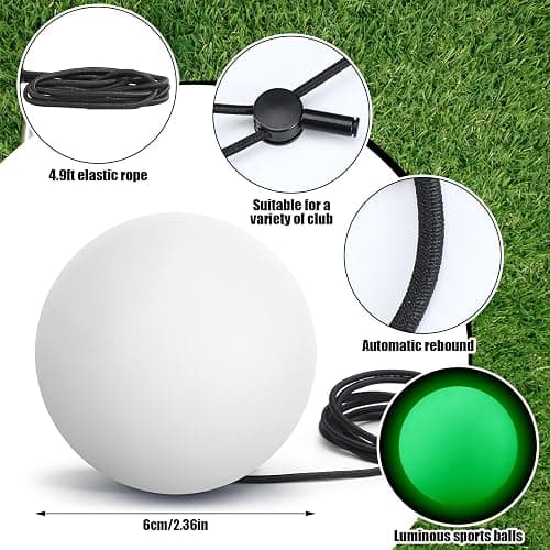 Arrowbash 1 Pcs Hockey Trainer Field Hockey Ball for Solo Hockey Training Street Hockey Balls Glow in the Dark Hockey Stick Handling Balls Portable with Sturdy Bungee Line for Speed Training System thumbnail 2