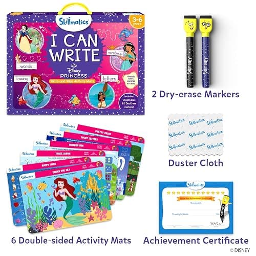 Skillmatics I Can Write Disney Princess - Reusable Preschool Learning Activities, Educational Toys & Games, Handwriting Aid, Back to School, Screen-Free Fun, Gift for Students, Kids, Toddlers Ages 3-6 thumbnail 2