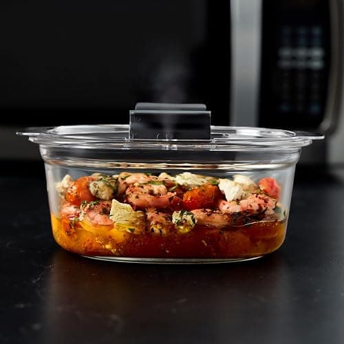 Rubbermaid Brilliance Glass Round Leak-Proof 6-Piece Set Food Storage Containers with Lids, Meal Prep Containers thumbnail 4
