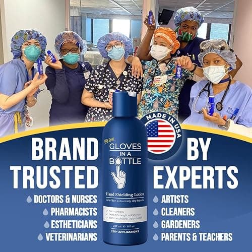 Gloves In A Bottle Shielding Lotion – Long-Lasting Barrier Moisturizer for Dry, Cracked Hands & Sensitive Skin | Non-Greasy, Fragrance Free Lotion | Safe for Men, Women & Babies 6 Months+ | 8 oz thumbnail 6