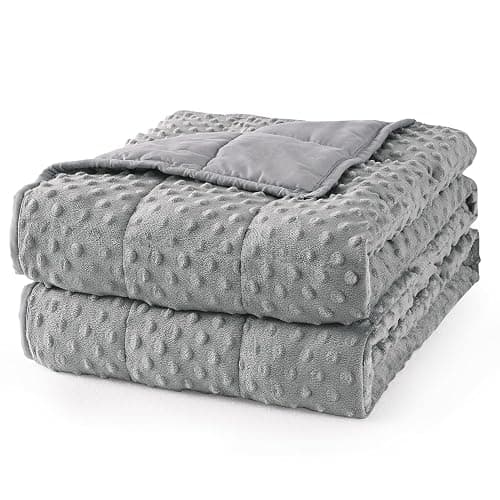 Mr. Sandman Weighted Blanket for Adults Queen Size 15 lbs, Soft Cooling Heavy Minky Blanket for Sleep, Washable Throw Blanket with Glass Beads, 60 x 80 Inches, Grey - Image 1