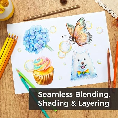 Ohuhu Colouring Pencils, 72 Blendable High Pigmentation Soft and Thick Core 4mm Oil-based Lead Coloured Pencils for Professionals Artists Adults Students Drawing Sketching Portrait - Halawa Series thumbnail 6