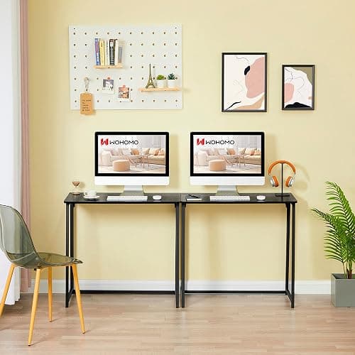 WOHOMO Folding Computer Desk, Small Writing Foldable Desk 31.5", Space-Saving Laptop Table, Easy Assemble Workstation for Home Office,Black thumbnail 10