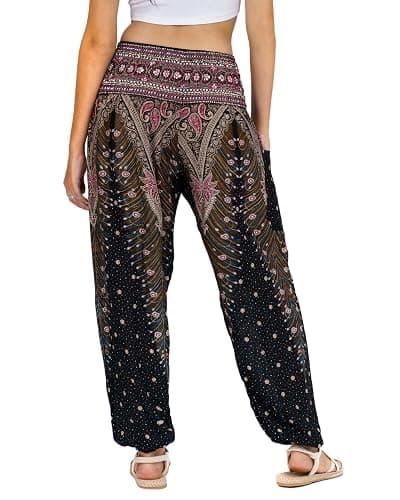 LOFBAZ Harem Yoga Pants for Women S-4XL Hippie Boho PJs Lounge Beach Print Plus thumbnail 2