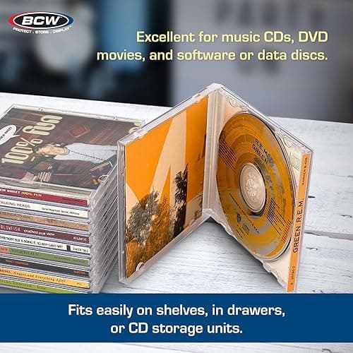 BCW CD Jewel Case 10 Pack | Single Case Protects CDs | Classic Design | Compact Storage | Standard Dimensions | Perfect for Collection Organization thumbnail 4