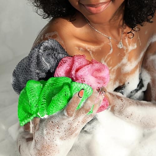 African Net Sponge Authentic - 2 Pieces Loofah Exfoliating Body Scrubber Bath Sponge - Back Scrubber Washcloth for Shower - Real African Scrub Exfoliator Body Care Bathing Accessories for Women thumbnail 7