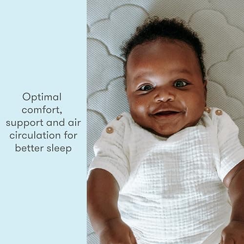 Newton Baby Crib Mattress and Toddler Bed - Ultra-Breathable Proven to Reduce Suffocation Risk, Washable Core & Cover, 2-Stage, Plush 5.5" Thick- Moonlight Grey thumbnail 7