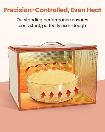 LIFVCNT Folding Proofing Box with Metal Rack & Water Tray, Bread Proofer with 68–131°F Temp Control & 99H Timer | Dough Proofing Box for Sourdough, Pizza, Kombucha,Yogurt, Bread Baking thumbnail 3