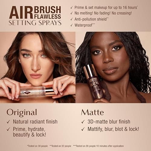 Charlotte Tilbury Airbrush Flawless Matte Setting Spray – Ulta-Fine Mist to Prime & Set Makeup Up to 16Hr – Oil and Shine Control with Blurring Matte Finish, Humidity & Waterproof thumbnail 8