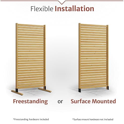6.1ft H x 3ft W (1 Panel) Freestanding or Surface Mounted Enclo Tiaga Privacy Screen, Wood Privacy Fence Screen, Outdoor or Indoor Decorative Panel, Great for Balcony, Patio, Deck, EC18030 thumbnail 5
