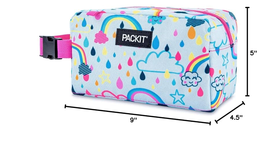 PackIt Freezable Snack Box, Rainbow Sky | Built-in ice packs, EcoFreeze+ Technology, Mini cooler, Office snacks, Small lunches, Buckle handle, Collapsible, Reusable thumbnail 3