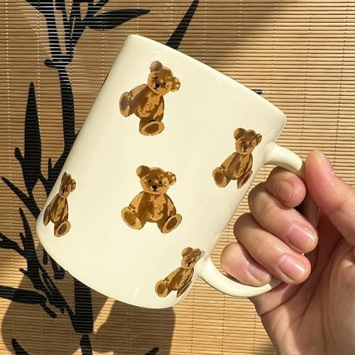 Cute Teddy Bear Coffee Mug- Cartoon Bear Cups-Adorable Gifts for Kids and Women-Ceramic Mug for Home, Office-Perfect for Animal Lovers, Teachers, Parents-11OZ thumbnail 5