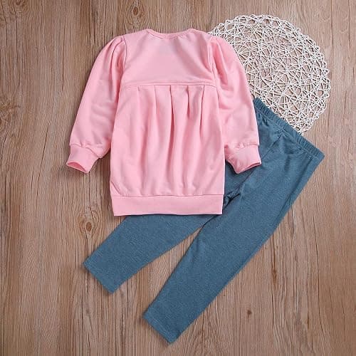 Ritatte Toddler Girls Clothes Winter Warm Long Sleeve Tops Long Pants Suit Kids Soft Cotton Fall Outfits 2Pcs Set thumbnail 3
