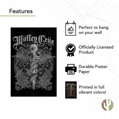 Desert Cactus Motley Crue Poster 11 x 17 Inch Room Office Décor Decoration Official Fan Gear (11x17 inch,Design 9, Paper) thumbnail 4