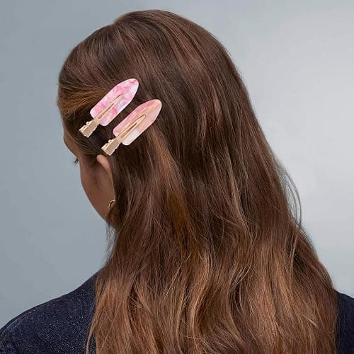 Cptots No Crease Creaseless No Bend Hair Clips For Styling Non Slip Flat Clips For Makeup Hair Accessories For Women,Pink,12 PCS thumbnail 8