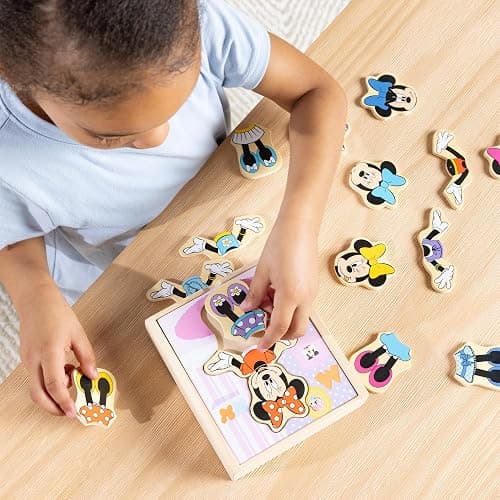 Melissa & Doug Disney Minnie Mouse Dress-Up Puzzle, 18 Pieces Mix and Match Outfits, Sorting & Matching Toy with Storage Case, Educational Puzzle for Toddlers Ages 3+ thumbnail 2