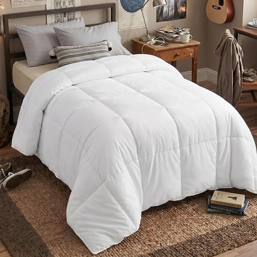 *BOUGHT* Utopia Bedding Twin XL Comforter Duvet Insert, Quilted White Comforter with Corner Tabs, Box Stitched Down Alternative Comforters Twin XL Size 68 x 92 inches - Image 1