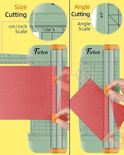 Firbon Morandi A5 Paper Cutter, Straight Small Paper Trimmer with Side Ruler for Scrapbooking Craft, Paper, Coupon, Label, Cardstock thumbnail 4