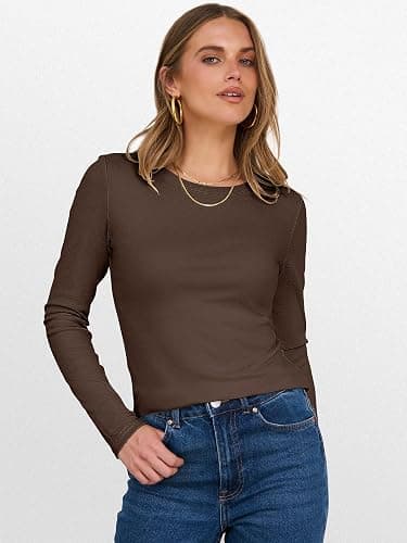 ANRABESS Womens Long Sleeve Thermal Shirts Slim Fit Basic Tee Tops Warm Fleece Undershirts 2025 Fall Winter Layer Outfits thumbnail 6