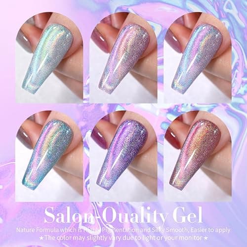 BORN PRETTY Magnetic Gel Nail Polish Set 6 Colors Rainbow Iridescent Gel Polish Cat Magnet Eye Sparkle Nail Polish Varnish U V/LED Nail Art Nail Salon Manicure thumbnail 4