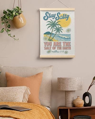 FGFK Summer Tropical Beach Christian Poster Hanger Frame, Beachy Room Decor Aesthetic, Stay Salty Bible Verse Posters Prints Wall Art Decor for Living Room Bedroom Home, 12x16 Inch thumbnail 5