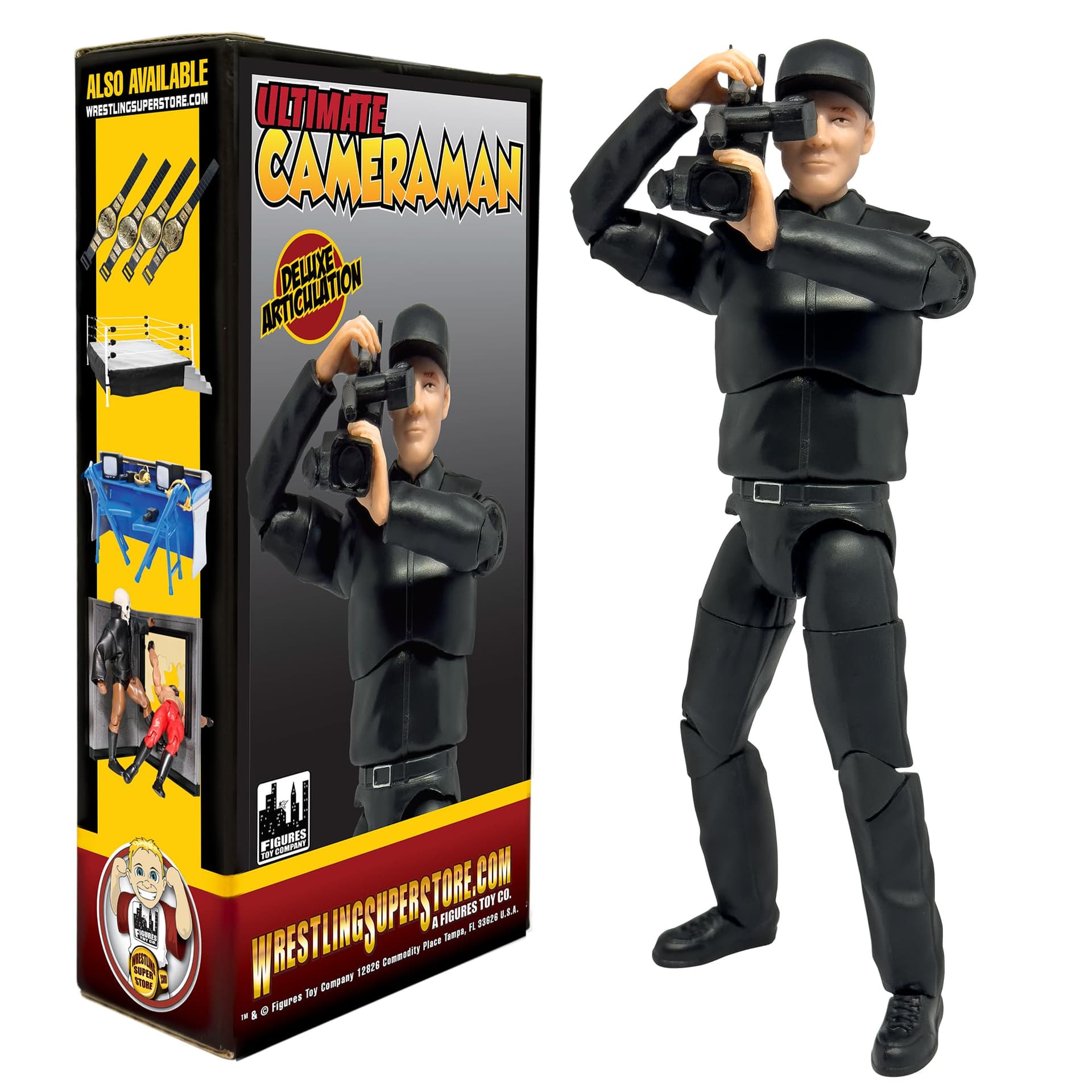 Ultimate TV Camera Man with Deluxe Articulation for Wrestling Action Figures - Image 1
