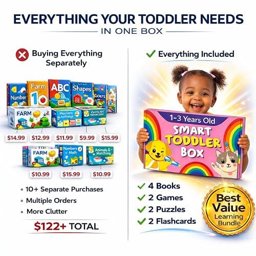TOYVENTIVE Educational Books, Flash Cards, and Puzzles - Birthday Gifts for 1, 2, 3, and 4 Year Old Boys, Toddler Learning Toys and Activities thumbnail 3