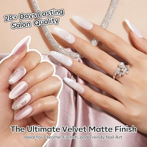 modelones Chrome Proof Matte Gel Top Coat, 15 ML No Wipe Resistant Isolation Clear Gel Polish Velvet Finish for Detail Chrome Powder Painting Nail Art Long Lasting Thickening Solution Manicure thumbnail 5
