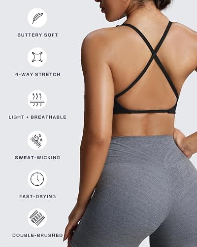 Aoxjox Women's Workout Sports Bras Fitness Sienna Low Impact Bra Yoga Crop Tank thumbnail 6