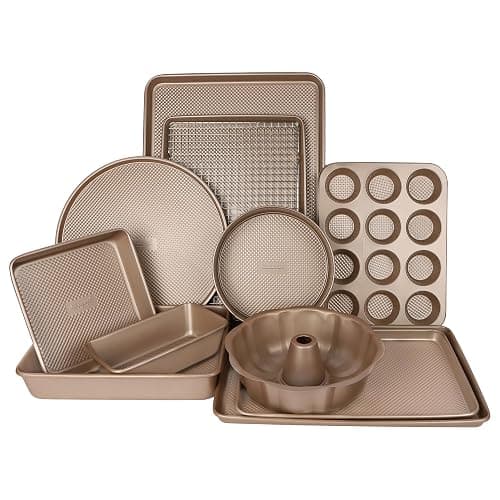 David Burke 17"/17" Cookie Sheets – Carbon Steel, PFTE & PFOA Free, Oven Safe, Non-Toxic, Perfect for Baking and Roasting – Bronze (2-Pack) thumbnail 3