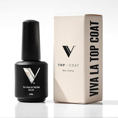 V Beauty Pure No Wipe Gel Top Coat - Long Lasting UV Top Coat Gel, 15ml | Gel Nail Polish, Scratch and Stain Resistant, Durable, Non Yellowing, No Sticky Layer, Glossy, For Manicure & Pedicure - Image 1