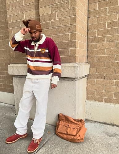 Aelfric Eden Sweaters Vintage Stripe Polo Sweater Soft Warm Knitted Polos Pullover Casual Long Sleeve Trendy Outfits thumbnail 5
