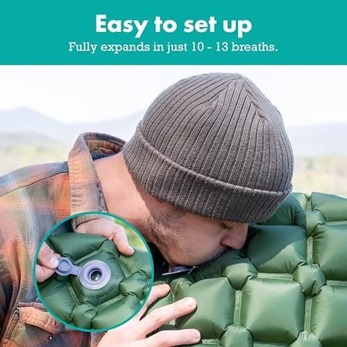 Sleepingo Ultralight Sleeping Mat - Inflatable & Compact Camping Air Mattress for Backpacking, Hiking- New thumbnail 7